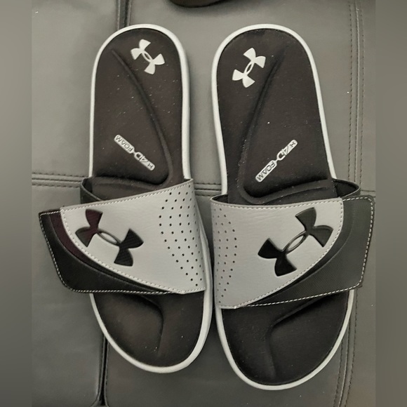 Under Armour Shoes - 3 for $15. Under Armour~ Black & Grey Velcro Slides